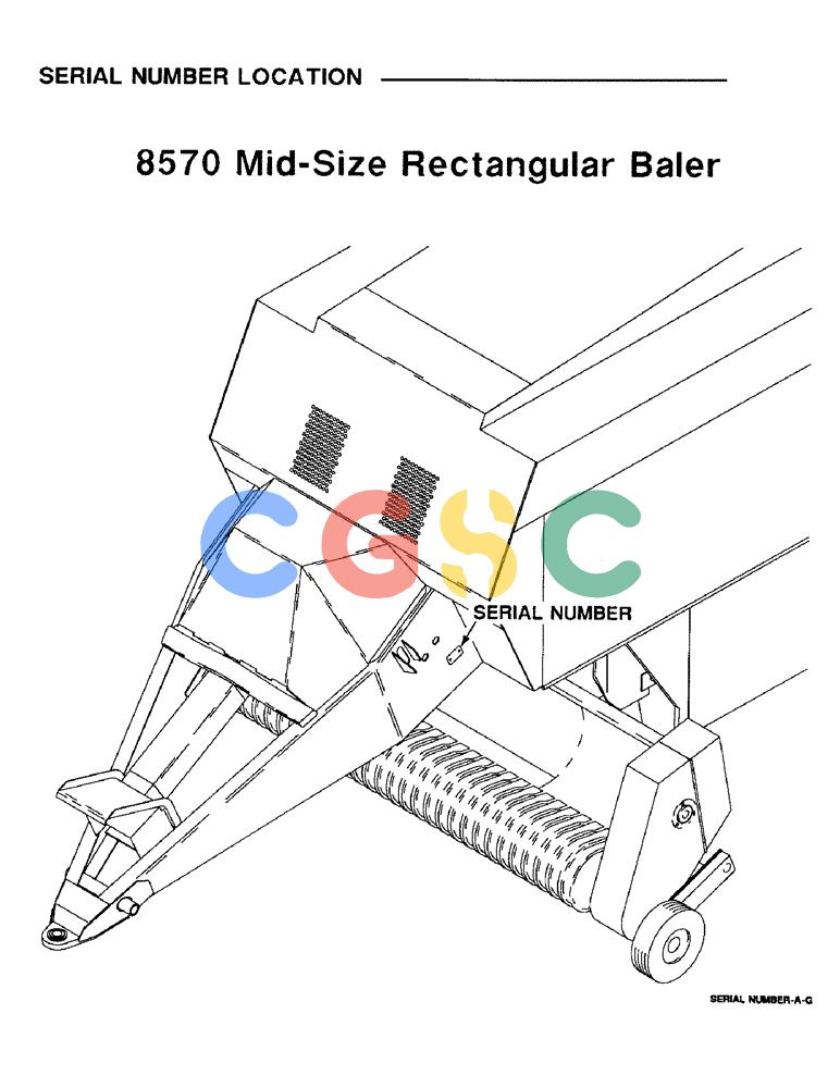 凯斯零件查询(8570) - CASE IH MID-SIZE RECTANGULAR BALER (1/91-12/96) (1-2) - SERIAL NUMBER LOCATION Case Agriculture