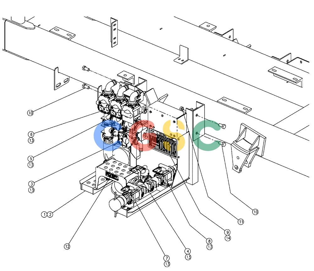 凯斯零件查询(FLX810) - FLEX-AIR APPLICATOR (10/03-8/09) (10-017) - PUMP STATION GROUP, 60’ & 70’ Case Agriculture
