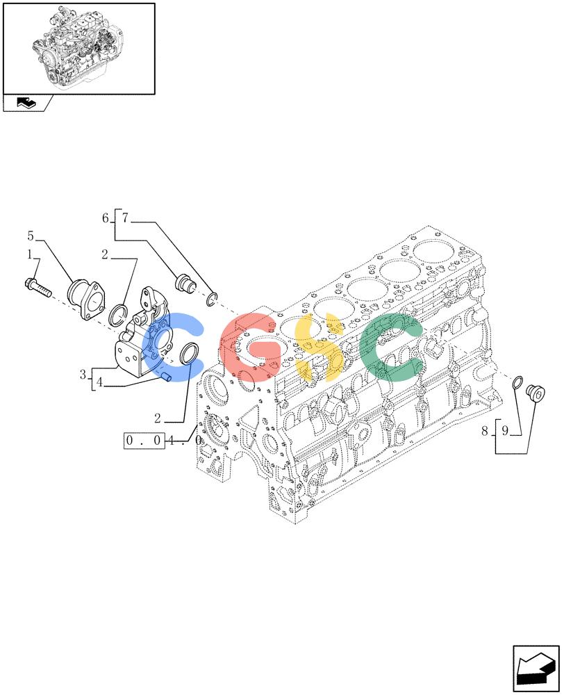 神钢零件查询(F4GE9684B J600) - ENGINE 504116859 - 87050849 (1/07-) (0.32.3) - PIPING - ENGINE COOLING SYSTEM (2852921-2852149) Kobelco