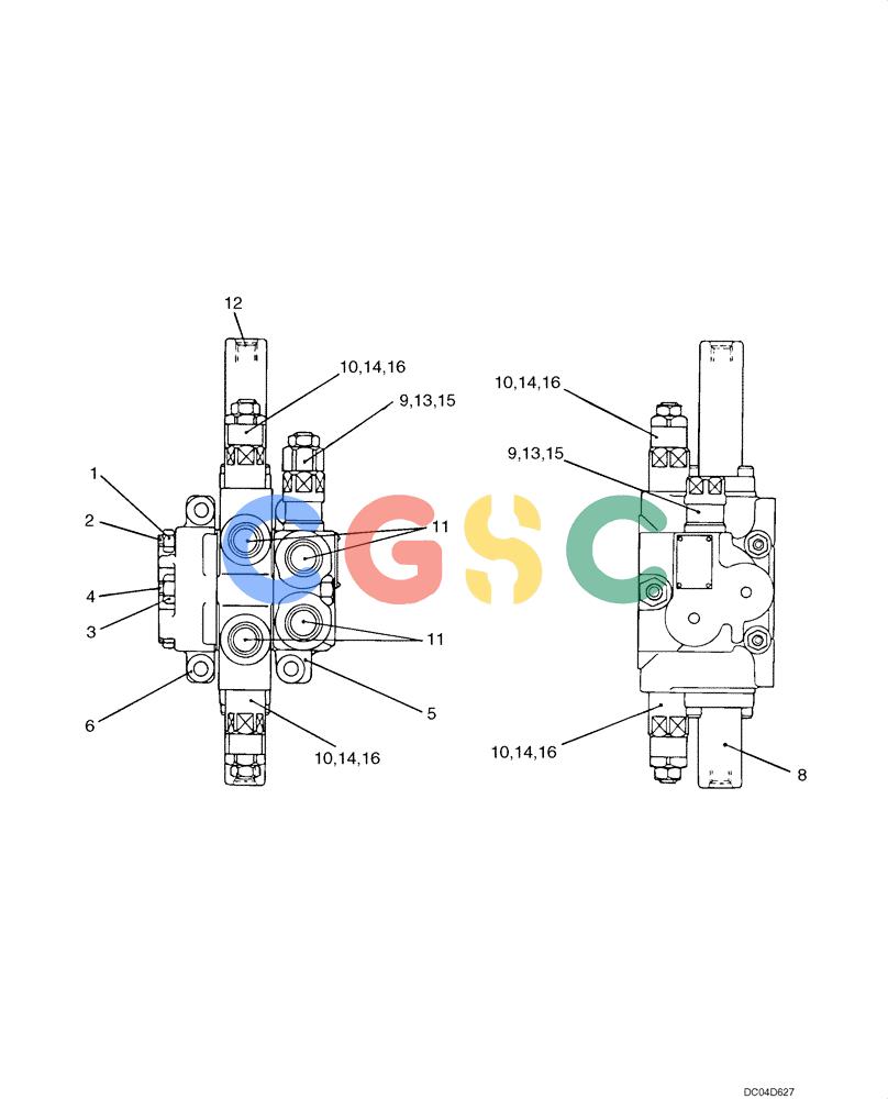 纽荷兰零件查询(E130) - CRAWLER EXCAVATOR (N.A.) (1/06-) (08 -43[00]) - VALVE ASSY - CONTROL (YY30V00008F1,F2,F3) New Holland Constructuion