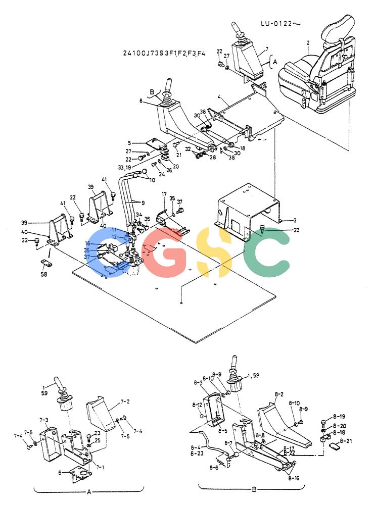 神钢零件查询(K935) - EXCAVATOR SUPPLEMENT ASN LU00154 (1/76-12/03) (03-004[02]) - CONTROL ASSY (FOR NORWAY) Kobelco
