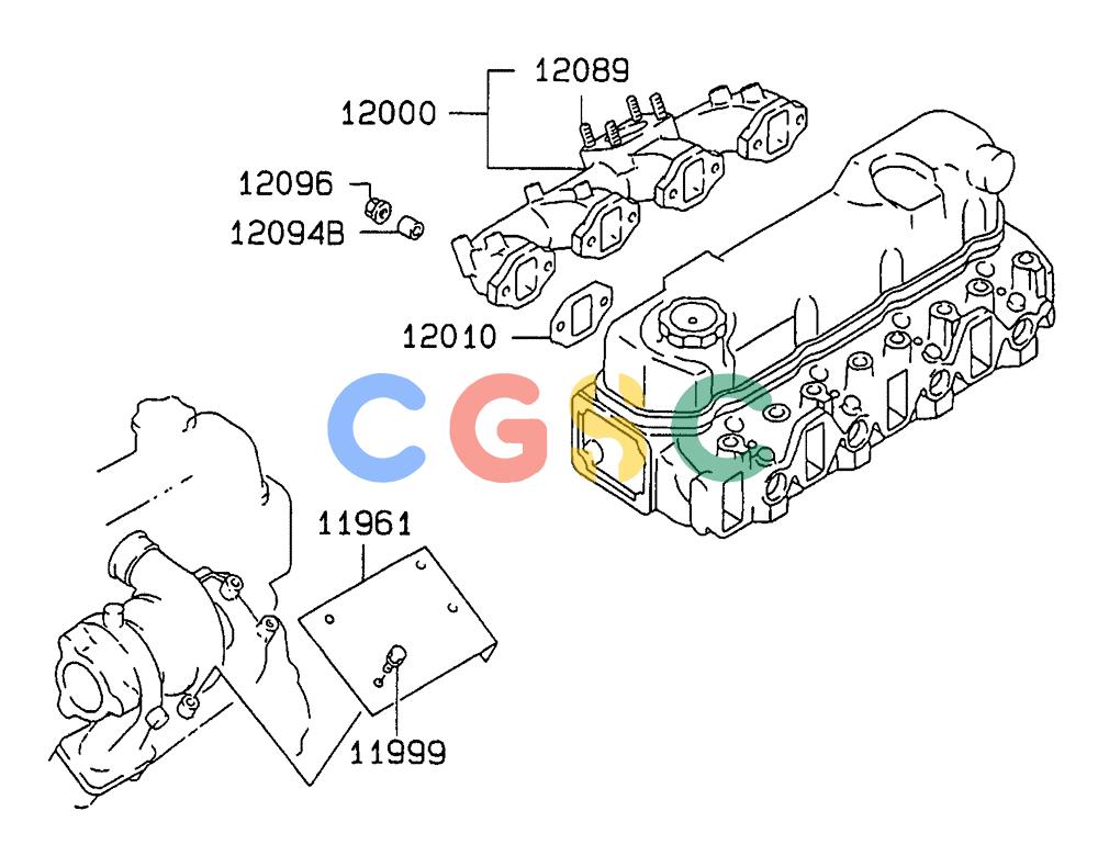 神钢零件查询(SK160LC-6E) - DYNAMIC ACERA EXCAVATOR 08/2004 ASN YM03U0523 (8/04-12/07) (09-032 ) - EXHAUST MANIFOLD Kobelco
