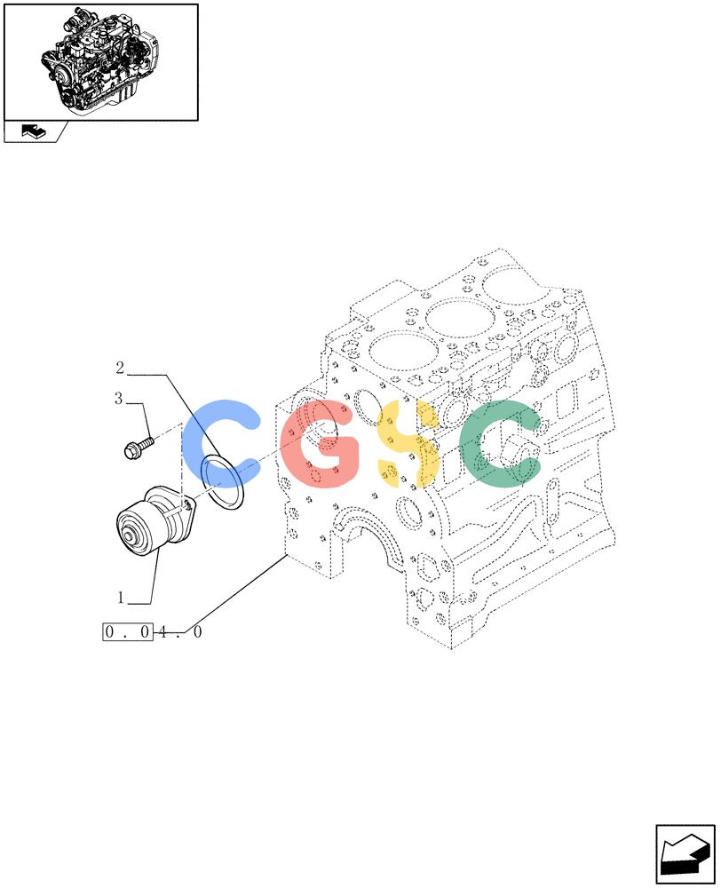 神钢零件查询(F4GE9684R J600) - ENGINE - 504115847 - 84459738 (1/08-12/12) (0.32.0) - WATER PUMP (504062836) Kobelco