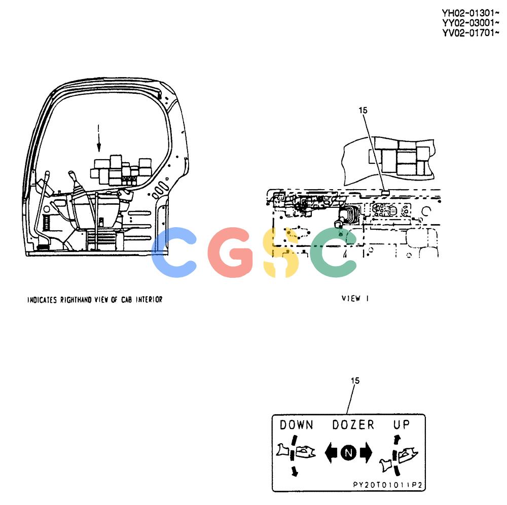神钢零件查询(ED150) - BLADE RUNNER EXCAVATOR/DOZER BTW YL04-00501 - YL04-00554 (4/03-10/03) (07-030[02]) - CONTROL LINES, REMOTE P/N YV68H00005F2 Kobelco