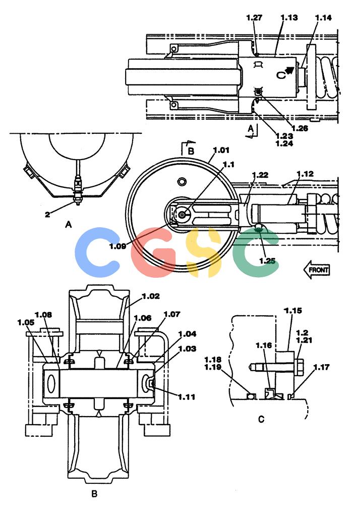 纽荷兰零件查询(E805) - CRAWLER EXCAVATOR (1/05-) (05-019-00[01]) - GUIDE PULLEY New Holland Constructuion