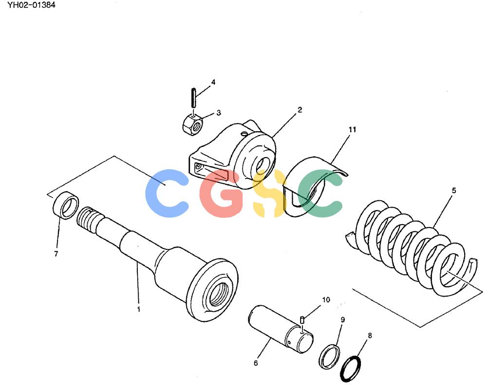 神钢零件查询(ED150) - BLADE RUNNER EXCAVATOR/DOZER ASN YH02-01384 (4/02-12/03) (02-008) - IDLER ADJUST ASSY Kobelco