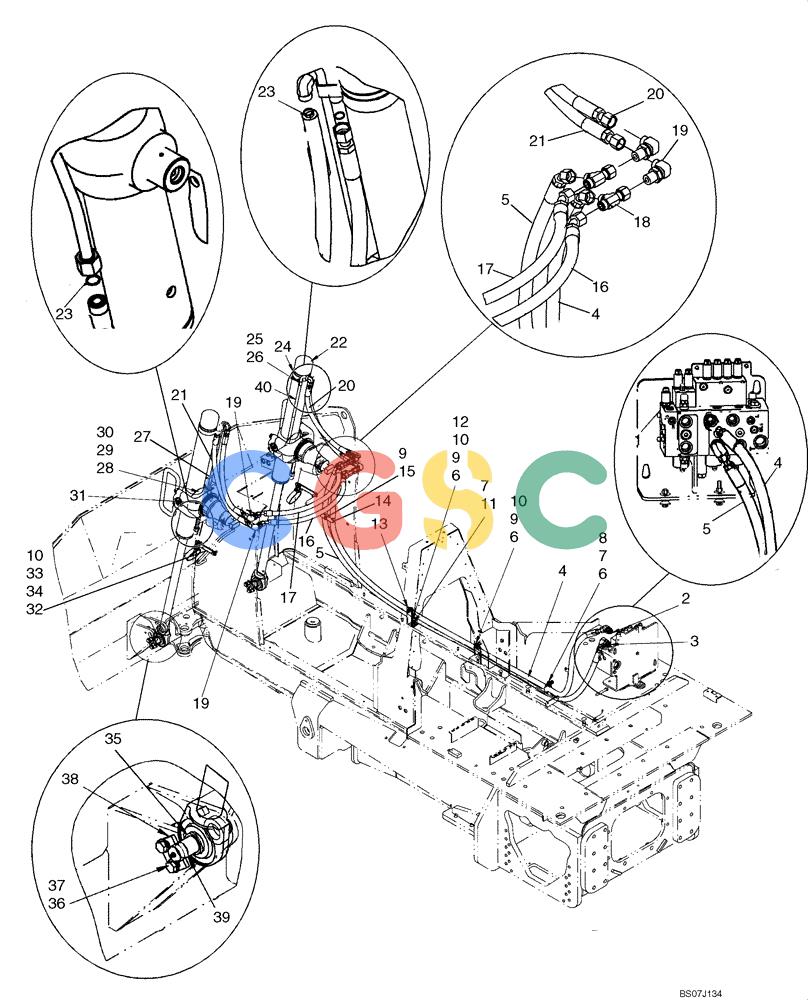 纽荷兰零件查询(D150B) - CRAWLER DOZER TIER 3 (HYDRO) (10/07-) (08-05A) - HYDRAULICS - LIFT CIRCUIT - MOUNTING (AT VALVE TO LIFT CYLINDER) (BD MODELS) New Holland Constructuion