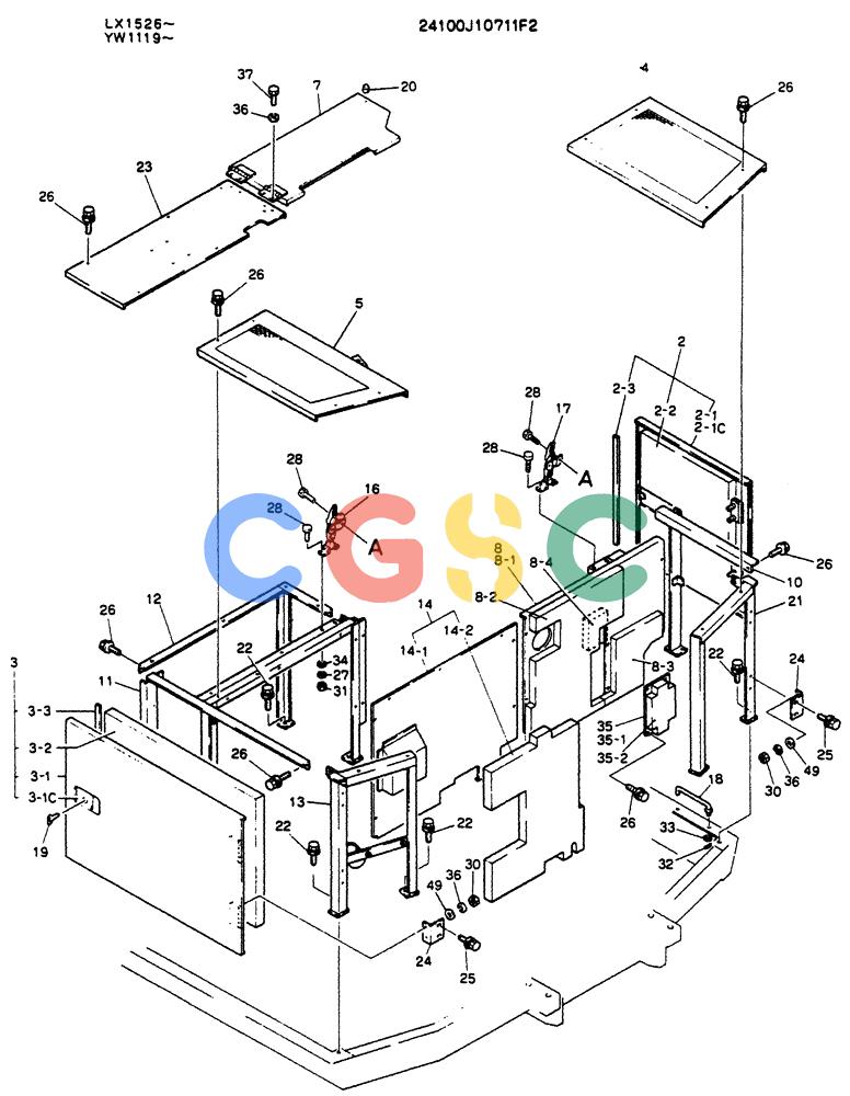 神钢零件查询(K904) - MARK II EXCAVATOR ASN YW1119 (1/88-12/03) (02-014[01]) - GUARD ASSY Kobelco