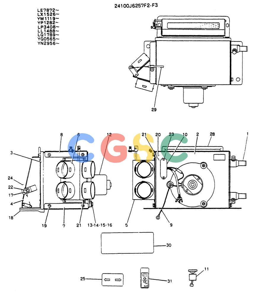 神钢零件查询(K904L) - MARK II EXCAVATOR ASN LX1526 (1/88-12/03) (05-019) - HEATER ASSY(FOR EXPORT) Kobelco