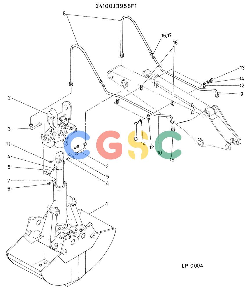 神钢零件查询(K905) - EXCAVATOR BTW LP0004 - LP0554 (1/82-12/03) (06-001) - ATTACHMENT ASSEMBLY, CLAMSHELL Kobelco