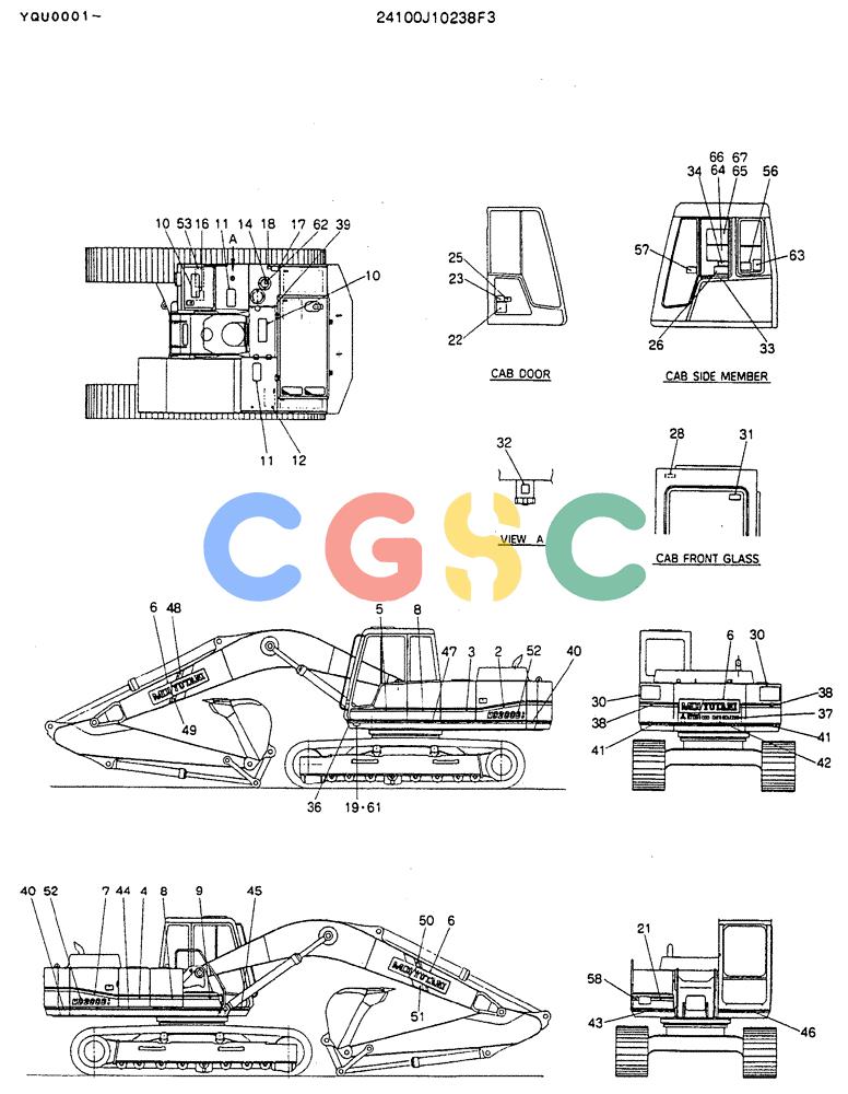 神钢零件查询(MD200BLC) - EXCAVATOR ASN YQU0001 (1/80-12/06) (10-001) - LABEL, NAME-PLATE Kobelco