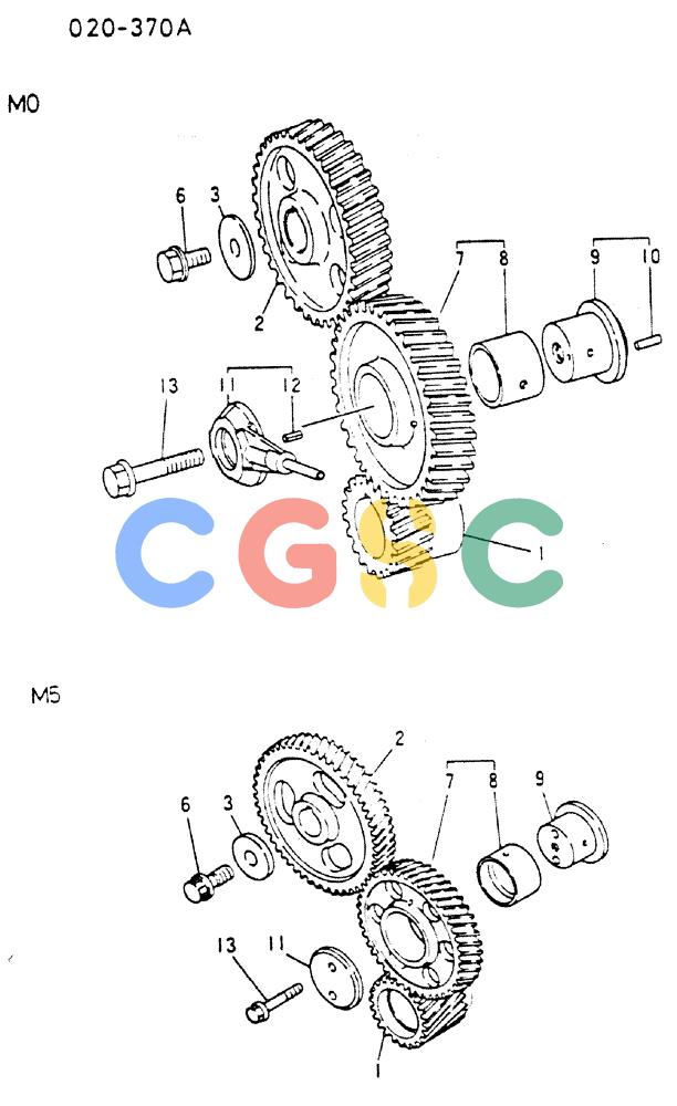 神钢零件查询(MD200C) - EXCAVATOR BTW YQU0701 - YQU2000 (1/80-12/06) (17-017) - TIMING GEAR Kobelco