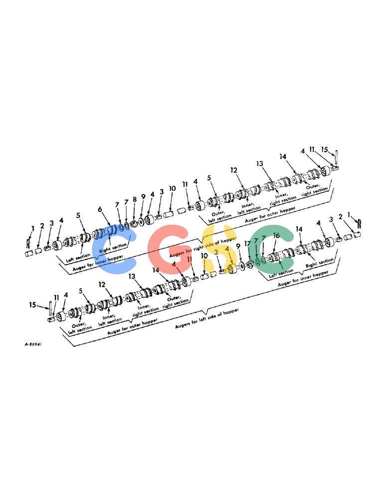 凯斯零件查询(DRY) - FERTILIZER UNITS (2-ROW & 6-ROW) - 1965 (1/65-12/88) (A-023) - DRY FERTILIZERS, AUGERS AND RELATED PARTS, FOR SIX ROW METAL HOPPERS Case Agriculture