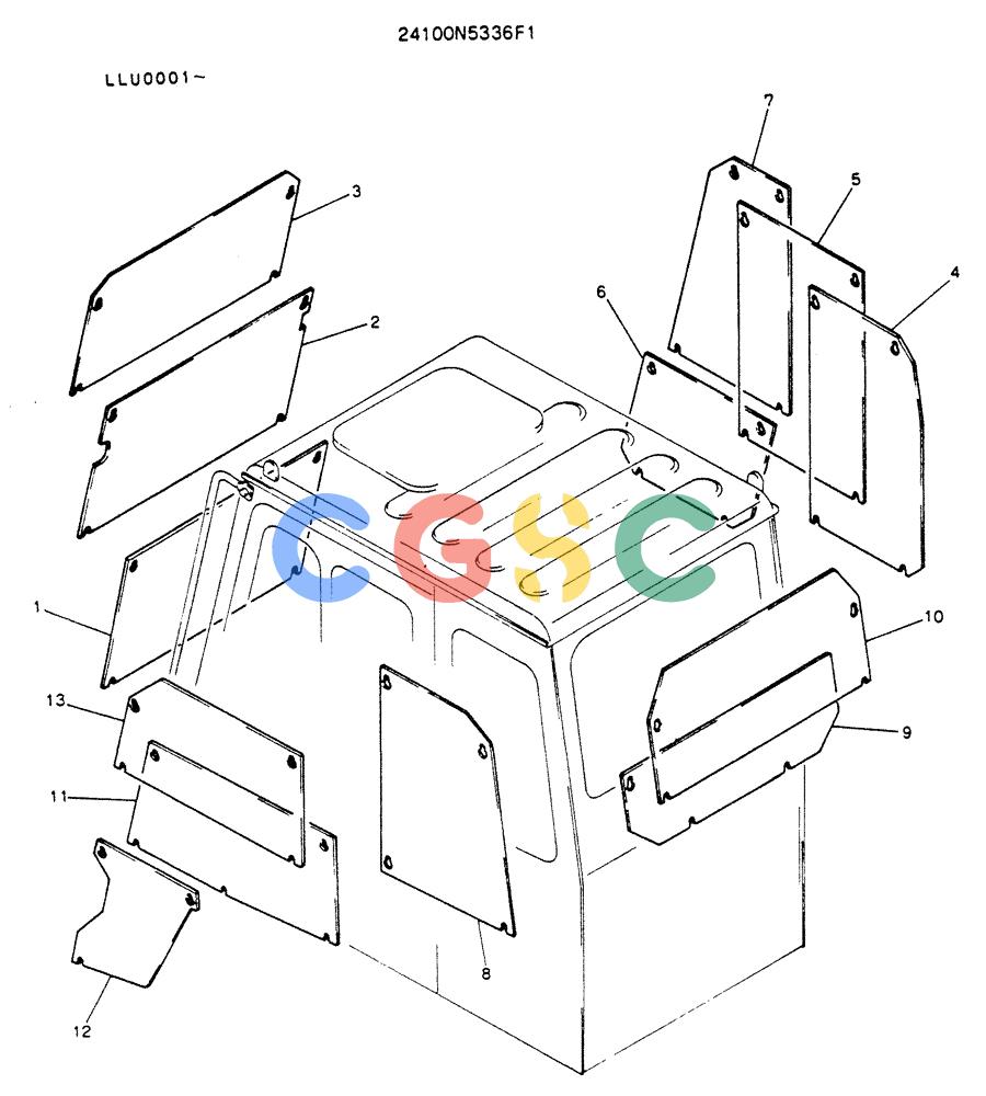 神钢零件查询(K909LC) - MARK II EXCAVATOR ASN LLU-0001 (1/87-12/03) (08-001) - GUARD ASSY Kobelco