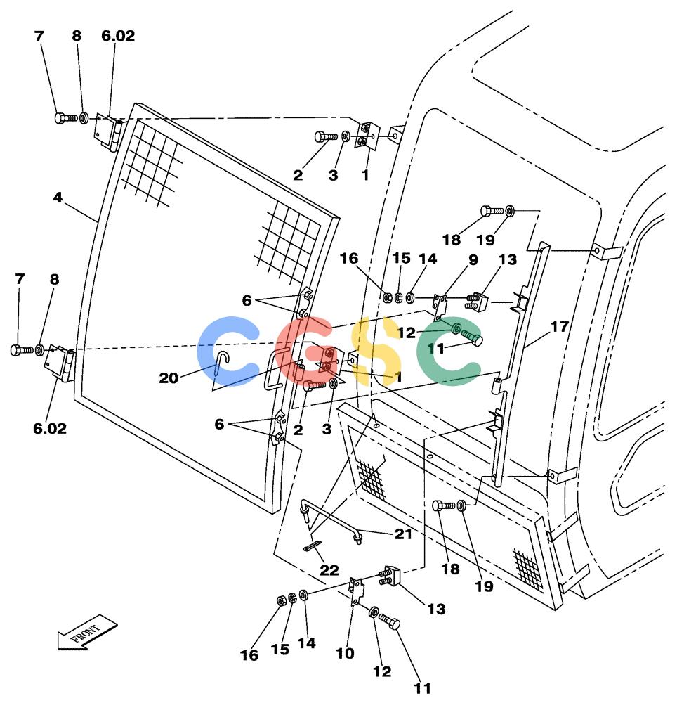 纽荷兰零件查询(E805) - CRAWLER EXCAVATOR TIER 3 (7/06-) (09-048-00[01]) - CAB GUARD - WINDSHIELD, UPPER New Holland Constructuion