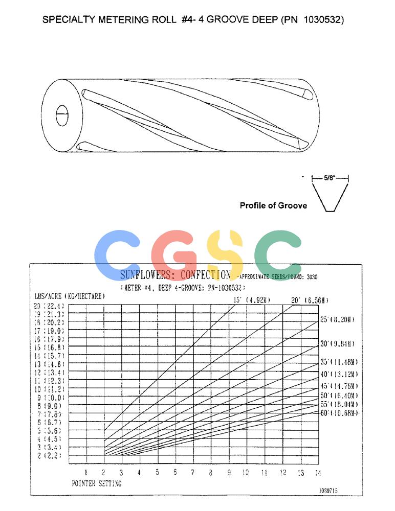 凯斯零件查询(2400) - CONCORD AIR SYSTEM (1/96-12/99) (D29) - SPECIALTY METERING ROLL #4-4 GROOVE DEEP, PN 1030532 Case Agriculture