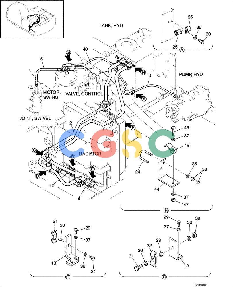 纽荷兰零件查询(EH160) - CRAWLER EXCAVATOR (9/03-) (08 -11[00]) - HYDRAULIC LINES, RETURN New Holland Constructuion