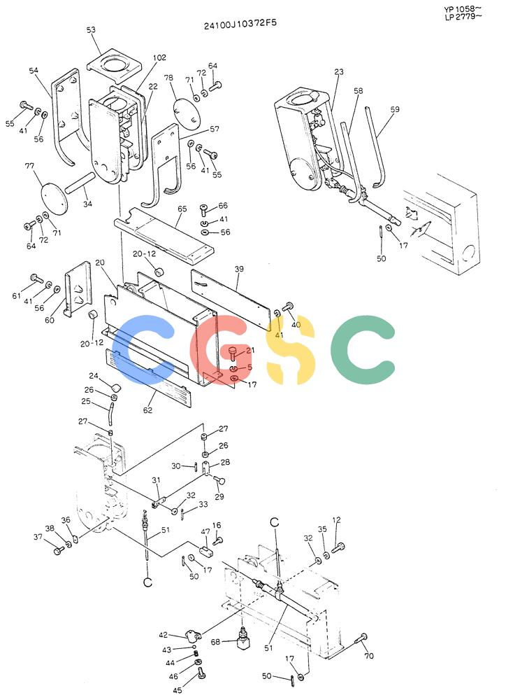 神钢零件查询(K905LC) - MARK II EXCAVATOR BTW YP1001 - YP1281 (1/87-12/03) (03-002[02]) - CONTROL ASSY (P/N 24100J10372F5) Kobelco
