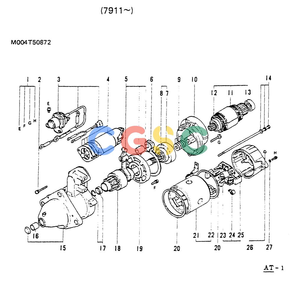神钢零件查询(65R5P) - MITSUBISHI DIESEL ENGINE - LK300A WHEEL LOADER (1/06-12/06) (08-002) - STARTER (7911-) Kobelco