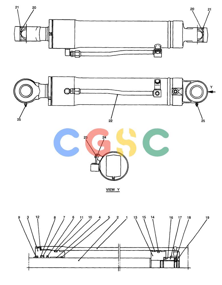 纽荷兰零件查询(E70) - MIDI CRAWLER EXCAVATOR (NA) (1/06-) (137) - CYLINDER ASSEMBLY, ANGLE New Holland Constructuion