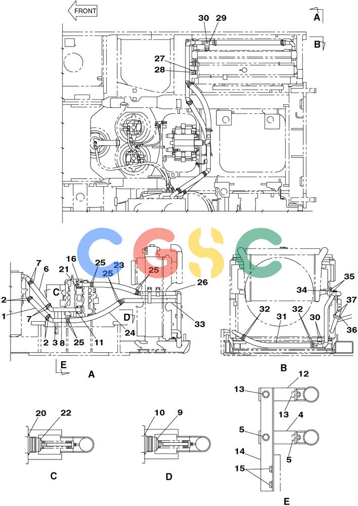 纽荷兰零件查询(E805) - CRAWLER EXCAVATOR (1/05-) (08-013-00[01]) - HYDRAULIC CIRCUIT - COOLER New Holland Constructuion