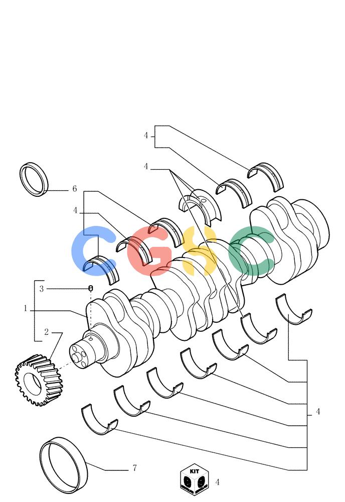 纽荷兰零件查询(DC150.B) - CRAWLER DOZER TIER 2 (3/03-) (0.080[01]) - CRANKSHAFT New Holland Constructuion
