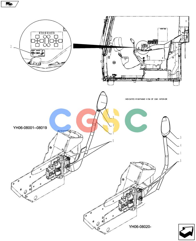 纽荷兰零件查询(E135BSRLC) - CRAWLER EXCAVATOR ASN YH06-08001 (01-006[00]) - CONTROL ASSEMBLY, DOZER New Holland Constructuion