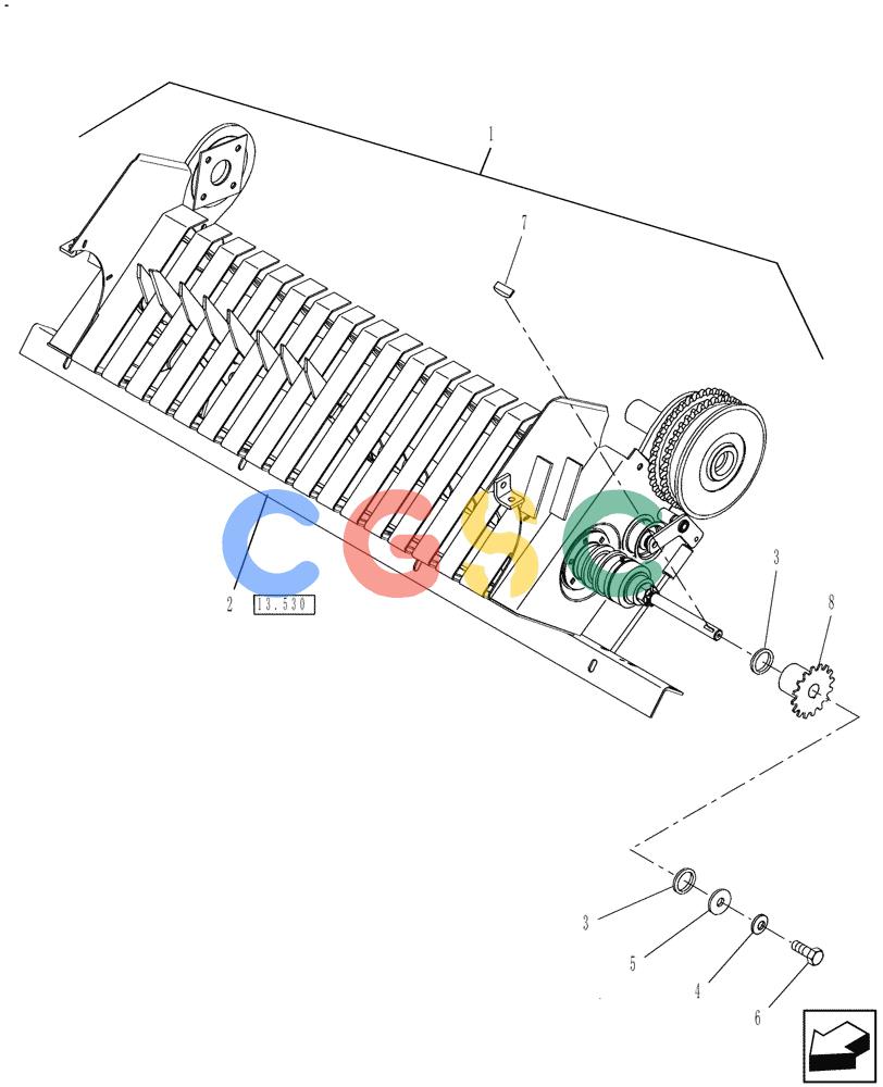 凯斯零件查询(RB564) - CASE IH ROUND BALER (7/07-1/14) (13.531) - STUFFER FEEDER, SERVICE Case Agriculture