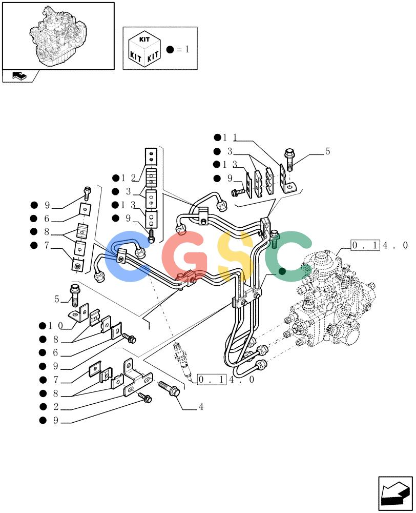 神钢零件查询(F4GE9484K J601) - ENGINE - 504103830-920019897 (1/13-) (0.14.9) - INJECTION EQUIPMENT - PIPING - (504046189) Kobelco