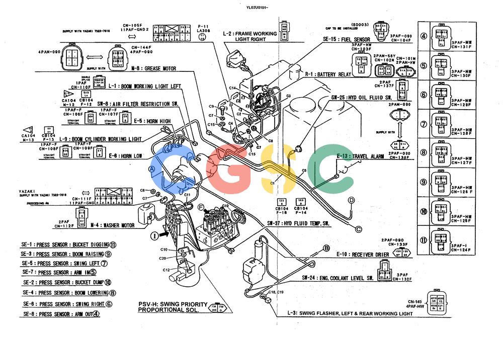 神钢零件查询(ED190LC) - BLADE RUNNER EXCAVATOR/DOZER BTW YL02U0101 - YL03U0135 (1/02-12/06) (01-070[03]) - HARNESS ASSY Kobelco