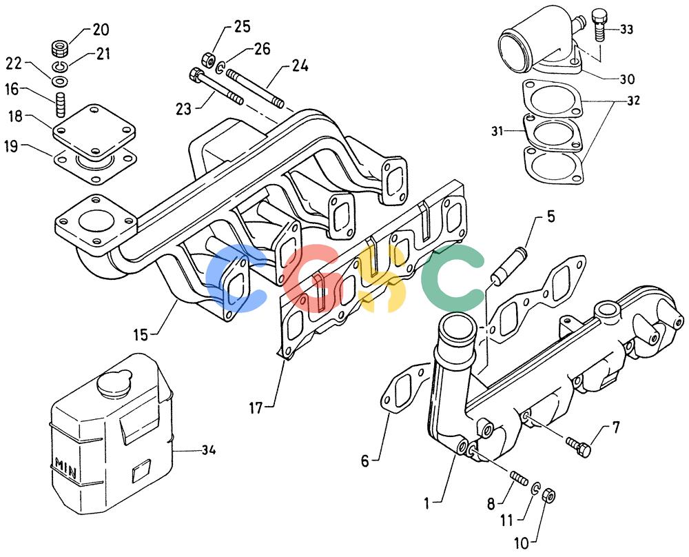 神钢零件查询(K903C) - EXCAVATOR ASN LE5701 (1/87-12/03) (01-012) - AIR INTAKE & EXHAUST SYSTEM Kobelco