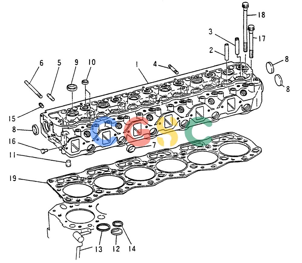 神钢零件查询(6DR5) - MITSUBISHI DIESEL ENGINE (1/06-12/06) (01-006) - CYLINDER HEAD Kobelco