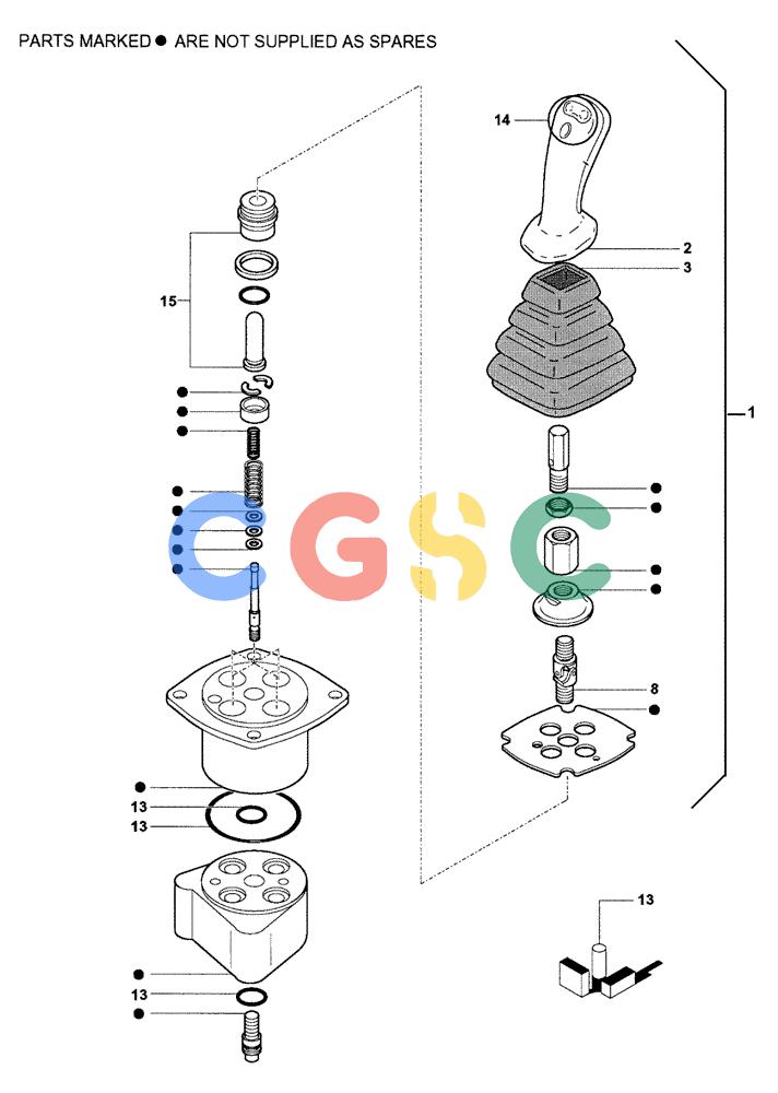 纽荷兰零件查询(DC100) - CRAWLER DOZER (N.A. VERSION) (4/00-) (3.437[02E]) - CONTROL VALVE LINKAGE - DC100 STD. S/N 13111093 & DOWN; LGP S/N 13115016 & DOWN New Holland Constructuion