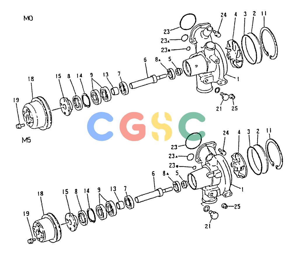 神钢零件查询(6D22-TC) - MITSUBISHI DIESEL ENGINE - K912, K912LC, & K916 (1/83-12/06) (02-001) - WATER PUMP Kobelco