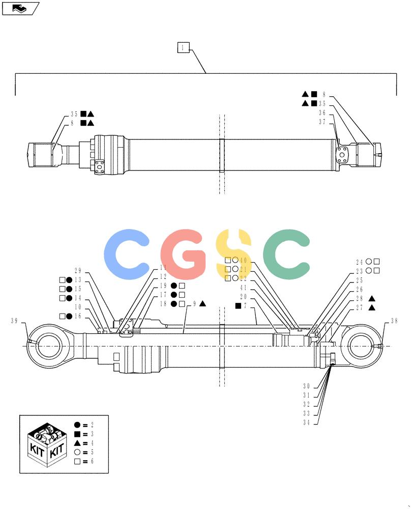 纽荷兰零件查询(E135BSRLC) - CRAWLER EXCAVATOR ASN YH06-08001 (03-015[01]) - CYLINDER ASSEMBLY (ARM) New Holland Constructuion