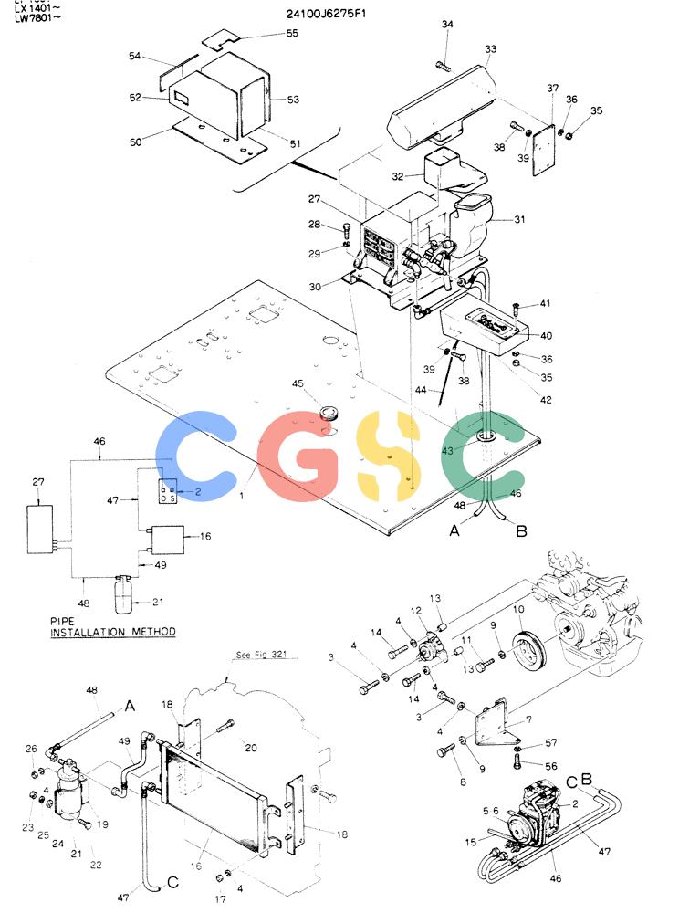 神钢零件查询(K904EL) - EXCAVATOR ASN LX1401 (1/86-12/03) (08-007) - CONDITIONER ASSY, AIR Kobelco