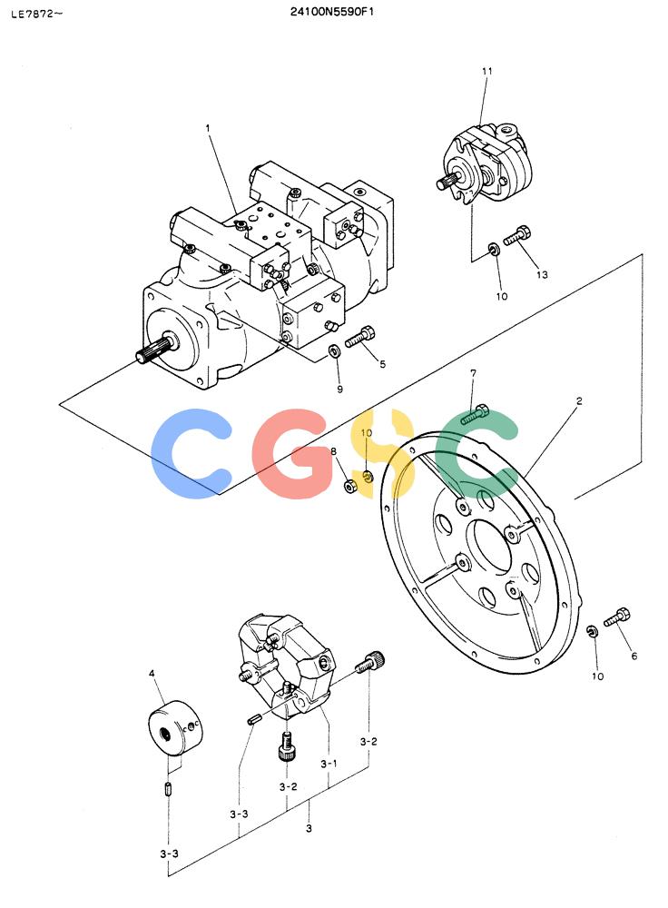 神钢零件查询(K903) - MARK II EXCAVATOR ASN LE7872 (1/88-12/03) (05-004) - PUMP ASSY, CONNECT Kobelco