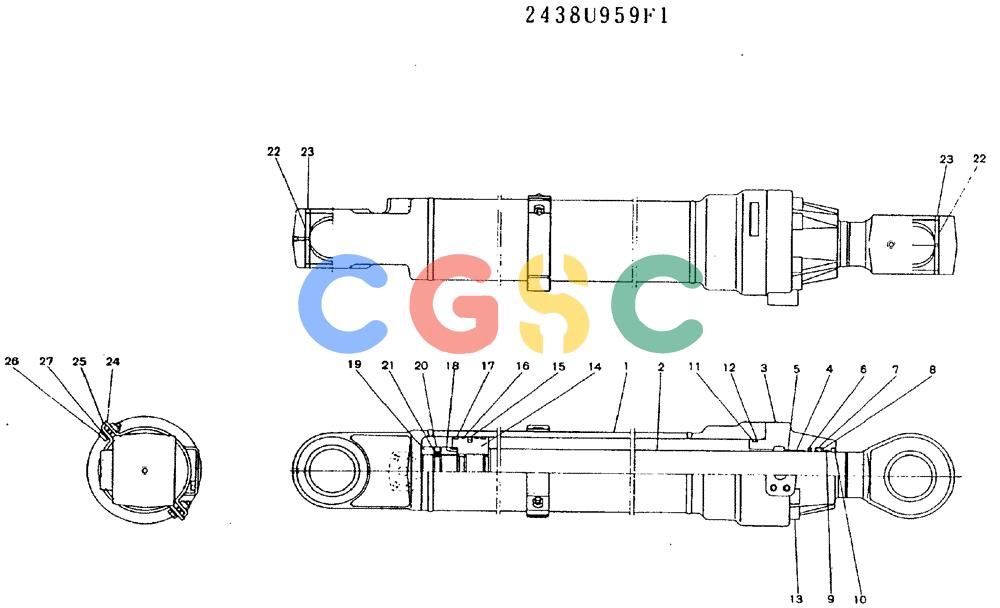 神钢零件查询(MD240BLC) - EXCAVATOR ASN LL1488 (1/80-12/06) (11-021) - CYLINDER ASSY (BUCKET) Kobelco