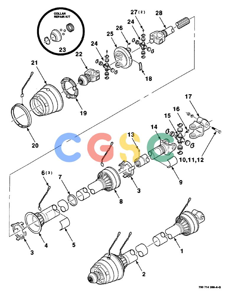 凯斯零件查询(8465) - CASE IH AUTO ROUND BALER (1/91-12/97) (2-04) - IMPLEMENT DRIVELINE ASSEMBLY 540 RPM, NEAPCO, SERIAL NUMBER CFH0078355 AND LATER Case Agriculture