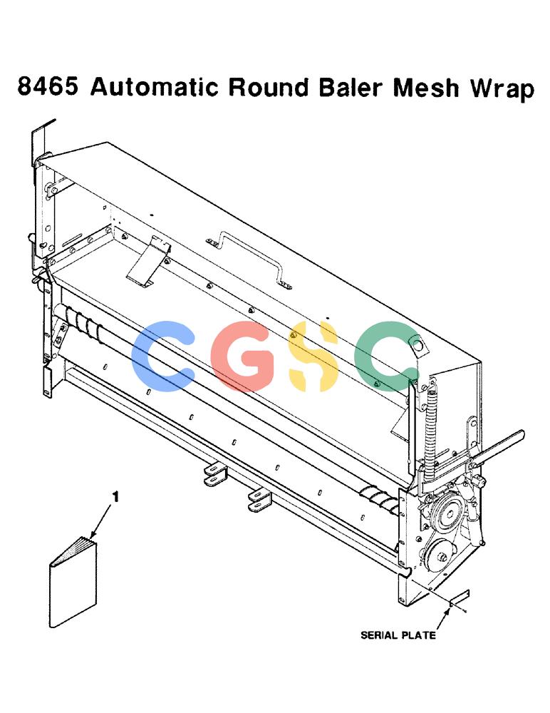 凯斯零件查询(8465) - CASE IH AUTO ROUND BALER (1/91-12/97) (9-41) - MESH WRAP SERIAL PLATE LOCATION, 8465 AUTOMATIC ROUND BALER MESH WRAP Case Agriculture
