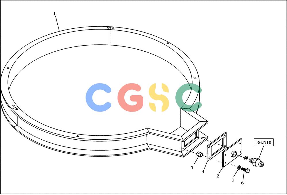 纽荷兰零件查询(EC160) - CRAWLER EXCAVATOR (4/99-) (36.512[001]) - COVER SWING BEARING (S/N 716001-UP) New Holland Constructuion