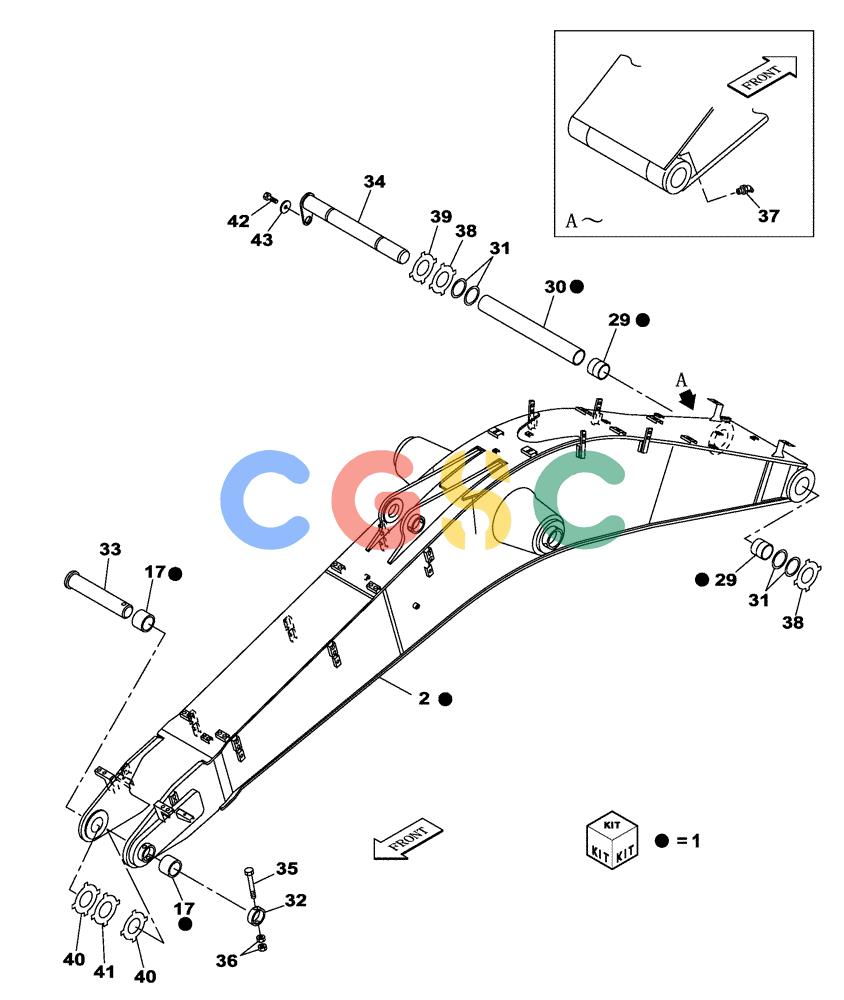 纽荷兰零件查询(E805) - CRAWLER EXCAVATOR TIER 3 (7/06-) (09-102-00[01]) - MONOBLOCK BOOM (8.40 M) New Holland Constructuion