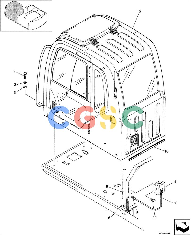 纽荷兰零件查询(EH160) - CRAWLER EXCAVATOR (9/03-) (09 -12[00]) - CAB MOUNTING New Holland Constructuion