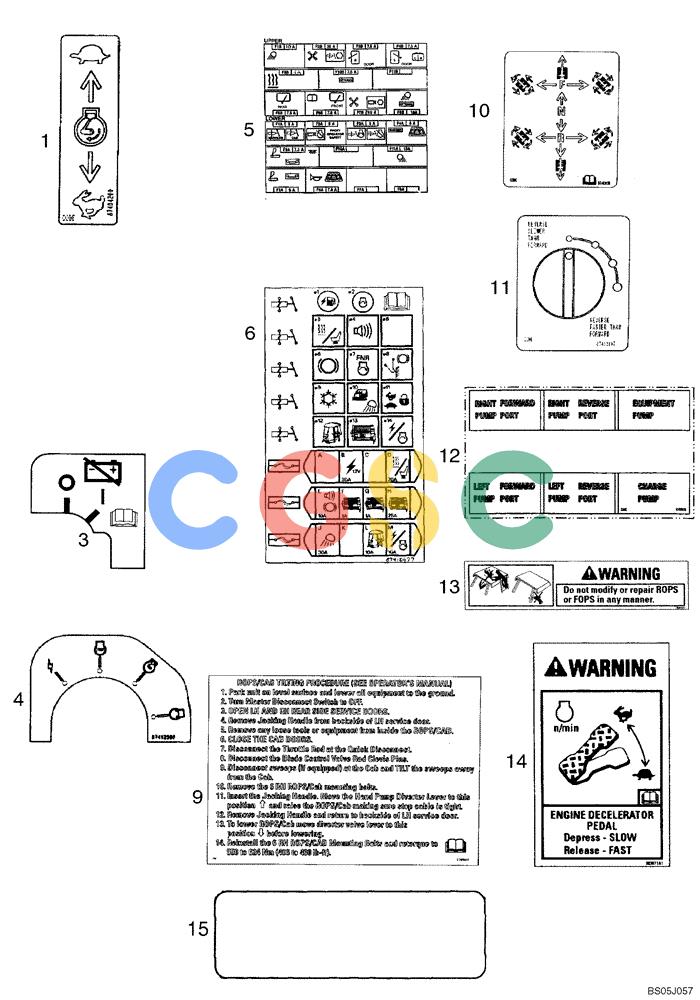 纽荷兰零件查询(DC95) - CRAWLER DOZER (8/04-) (09-52) - DECALS - CANADIAN FRENCH New Holland Constructuion