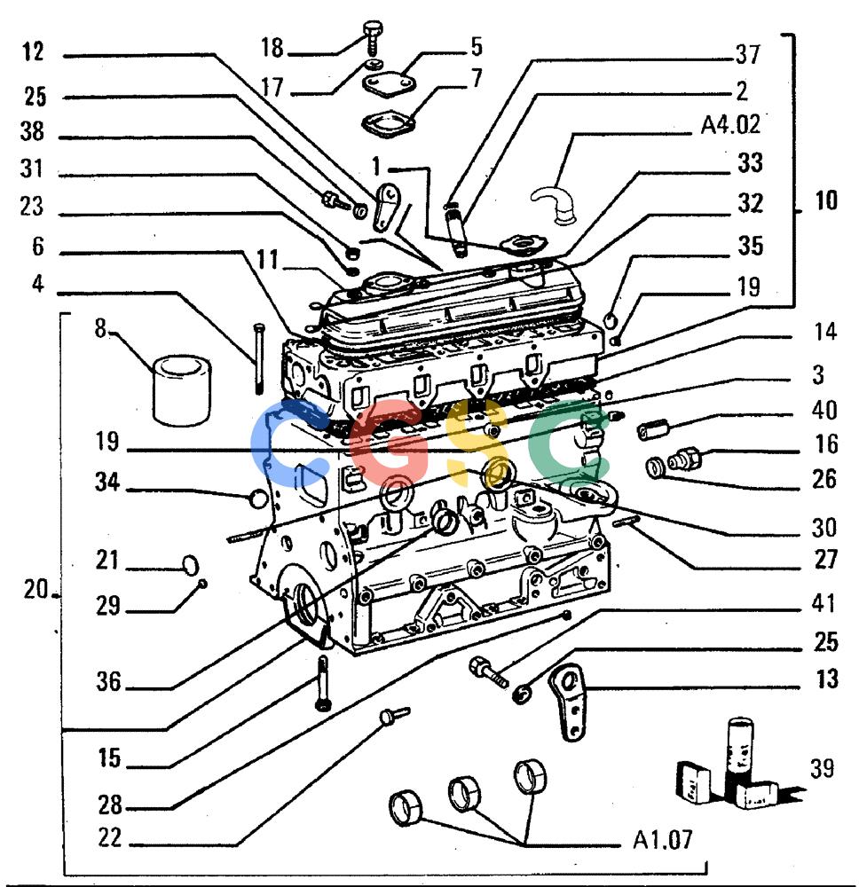 纽荷兰零件查询(FL5B) - CRAWLER LOADER (A1.01[001]) - CRANKCASE AND CYLINDER HEAD New Holland Constructuion