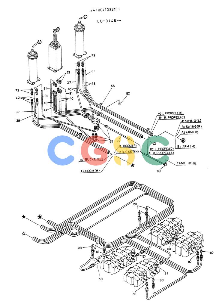 神钢零件查询(K935) - EXCAVATOR SUPPLEMENT ASN LU00154 (1/76-12/03) (03-002[02]) - CONTROL ASSY, P/N 24100J10831F1 Kobelco