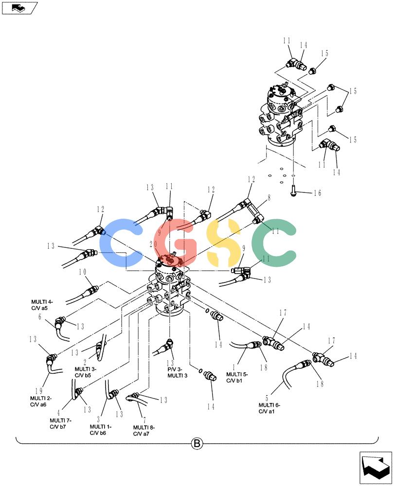 纽荷兰零件查询(E70BSR) - COMPACT CRAWLER EXCAVATOR ASN YT06-18001 (01-039[02]) - CONTROL LINES, MULTI New Holland Constructuion