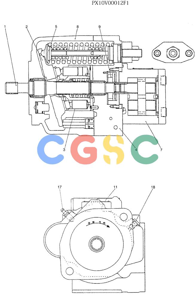 纽荷兰零件查询(E35SR) - COMPACT CRAWLER EXCAVATOR ASN PX13-15001 (N6TN61732) (NA) (1/06-) (07-029) - PUMP ASSY New Holland Constructuion