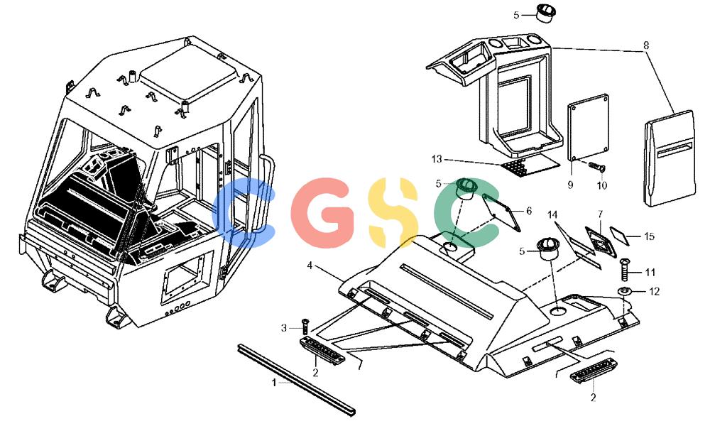 纽荷兰零件查询(AD300) - ARTICULATED DUMP TRUCK (1/01-) (5.652F-O[12]) - ROPS CAB - COMPONENTS New Holland Constructuion