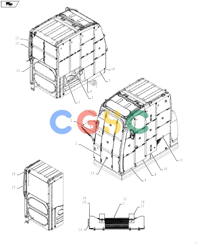 神钢零件查询(SK170 ACERA M-9) - CRAWLER EXCAVATOR - TIER 3 NON-REGULATED (1/12-12/13) (88.100.18) - CAB GUARD, VANDALISM Kobelco